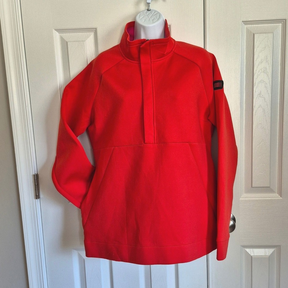 NWT O'Neill Formation Fleece red pink pullover jacket women's XL
